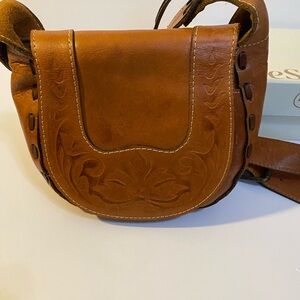 Patricia Nash Tan Leather Crossbody Bag